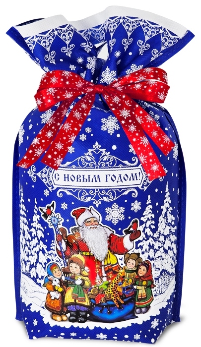 сладкий новогодний подарок Мешочек  Долгожданные подарки синий